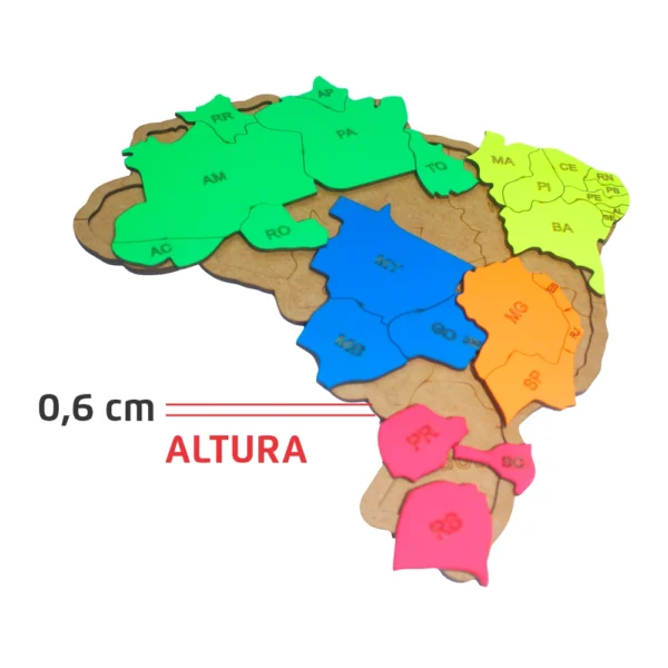Quebra Cabeça Mapa Do Brasil - Imagem 3
