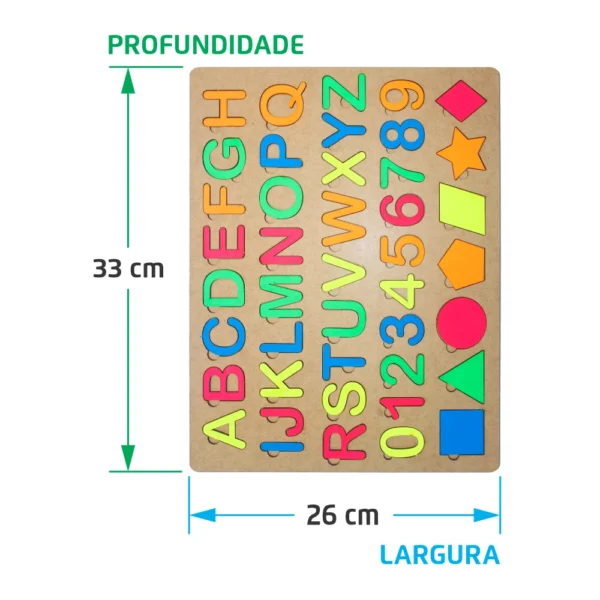 Placa Alfabeto Números e Formas - Imagem 2